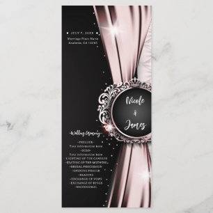 Pink & Black Elegant Luxury Wedding Program