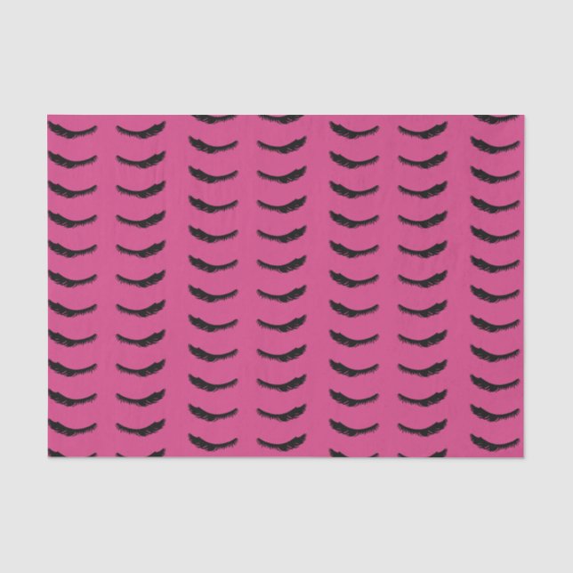 Pink Black Eyelashes Glam Birthday Tissue Paper (Front)