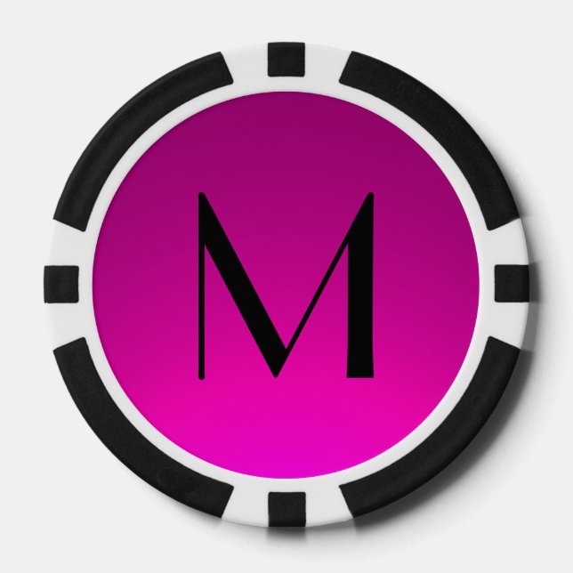 Pink black fade monogram poker chips (Front)