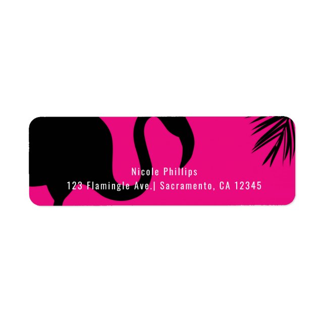 Pink & Black Flamingo & Palm Party Invitation (Front)