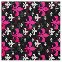 Pink Black Fleur De Lis