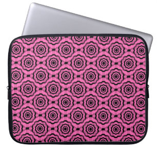 Pink Black Flower Seamless Pattern Laptop Sleeve