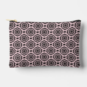 Pink Black Flower Seamless Pattern Small Accessory Pouch