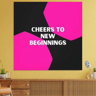Pink Black Geometric Canvas Print