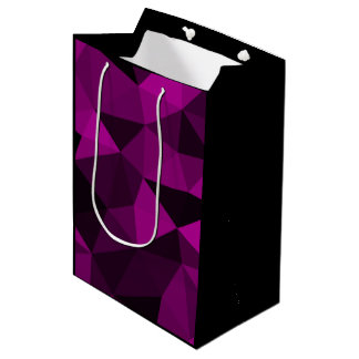 Pink black geometric mesh pattern medium gift bag