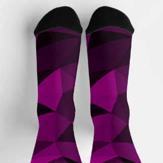 Pink black geometric mesh pattern socks