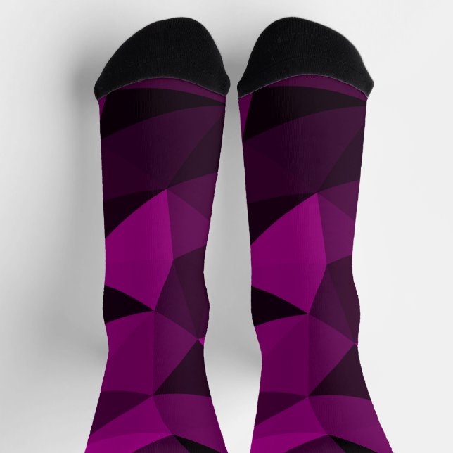 Pink black geometric mesh pattern socks (Top)