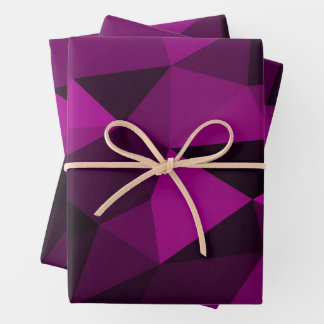 Pink black geometric mesh pattern wrapping paper sheet
