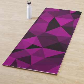 Pink black geometric mesh pattern yoga mat