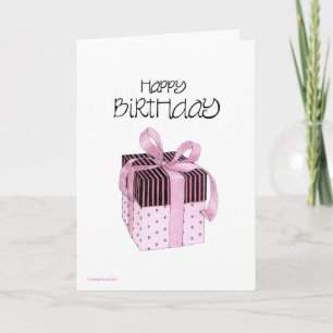 Pink & Black Gift Birthday Card