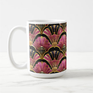 PINK BLACK GOLD ART DECO PATTERNS COFFEE MUG