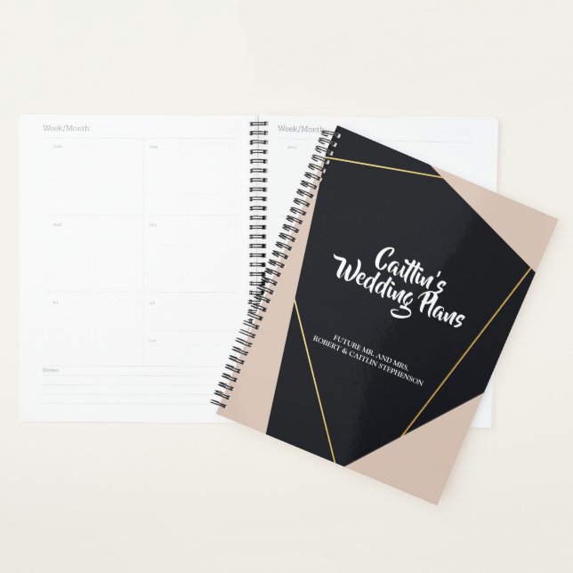 Pink black  & gold geometric Wedding planner (Display)