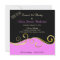 Pink Black Gold Swirl Sweet 16 Party Invitation