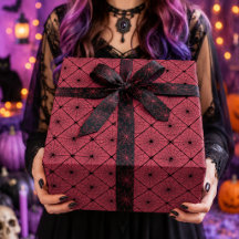 Pink & Black Gothic Spider Web Diamond Pattern