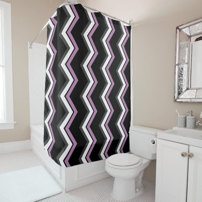 Pink, black, grey and white Chevron (In Situ)