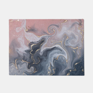  Pink Black Grey Decorative Watercolor marble Doormat