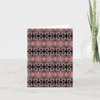 Pink, black, grey lace and star notecard