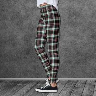 Pink Black Grey Tattersall Plaid Leggings