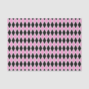 Pink Black Harlequin Tissue or Decoupage paper