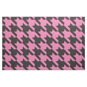 Pink-Black Houndstooth Fabric