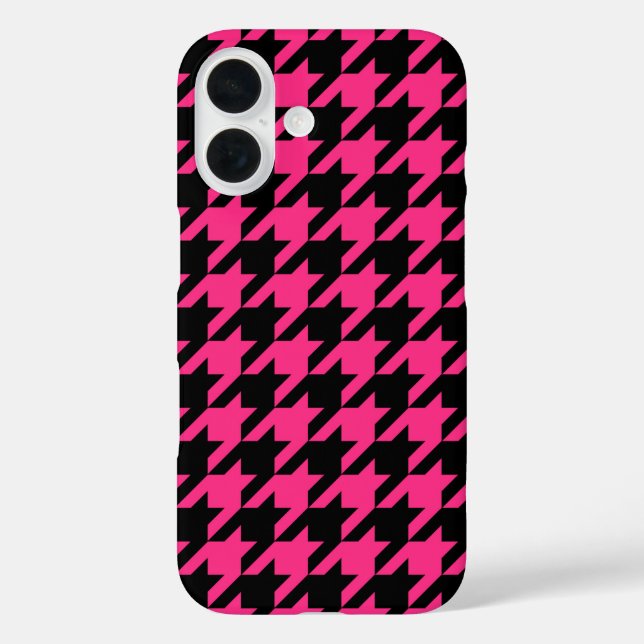 Pink Black Houndstooth Plaid  Case-Mate iPhone Case (Back)