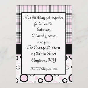 Pink Black Invitation