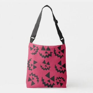 Pink & black Jack o’ lantern faces Crossbody Bag