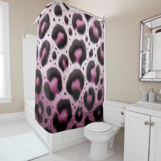 Pink & Black Leopard Fur Animal Print Spots  (In Situ)