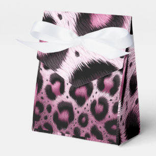 Pink & Black Leopard Fur Animal Print Spots  Favor Box