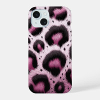 Pink & Black Leopard Fur Animal Print Spots 