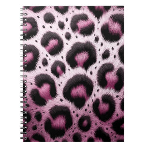 Pink & Black Leopard Fur Animal Print Spots Notebook
