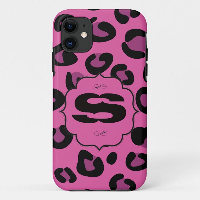 Pink Black Leopard Mate ID™ iPhone 5 Coque (Dos)