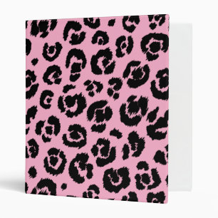 Pink Black Leopard Print Binder