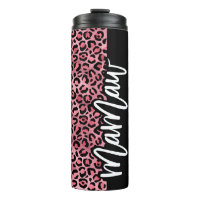 Pink & Black Leopard Print MaMaw Thermal Tumbler