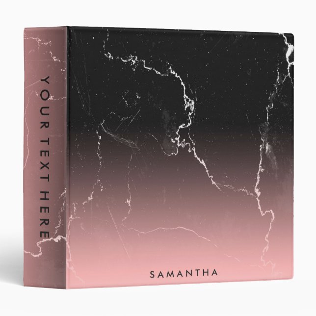 Pink & Black Marble Binder (Front/Spine)