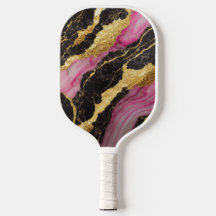 Pink Black Marble Pattern with Gold