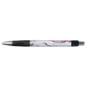 Pink & Black Marble Pen