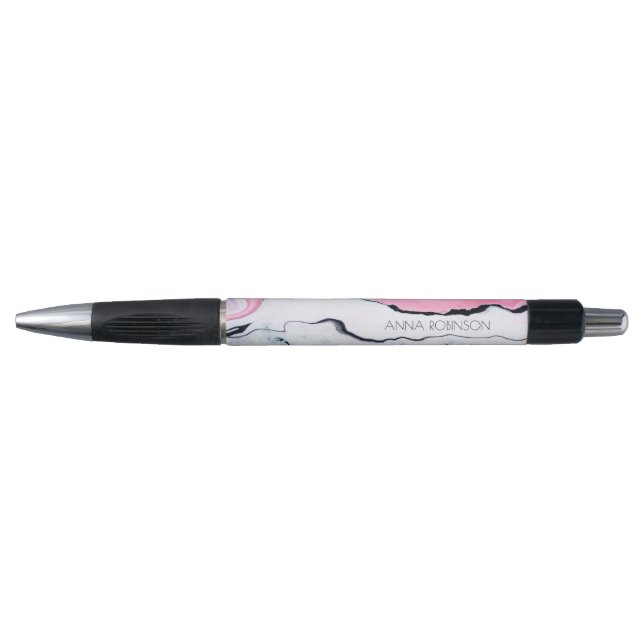 Pink & Black Marble Pen (Front)