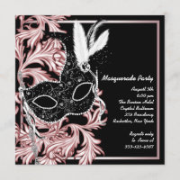 Pink Black Mask Pink Black Masquerade Party