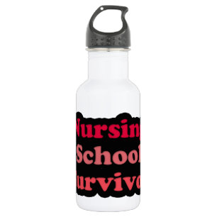 Pink Black Nursing School Survivor 532 Ml Water Bottle