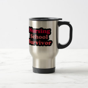 Pink Black Nursing School Survivor Travel Mug