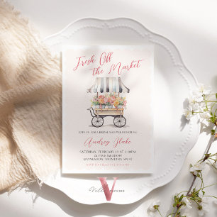 Pink Black off the Market Bridal Shower Invitation