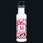 Pink & Black Paint Splatter Monogram 710 Ml Water Bottle<br><div class="desc">A featuring a pink and black paint splatter design.  Personalize with your name and initial.</div>