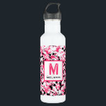 Pink & Black Paint Splatter Monogram 710 Ml Water Bottle<br><div class="desc">A featuring a pink and black paint splatter design.  Personalize with your name and initial.</div>