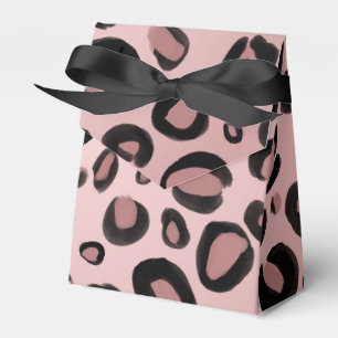 Pink & Black Painted Cheetah Leopard Print Spots Favor Box