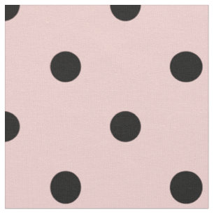 Pink black polka dot fabric
