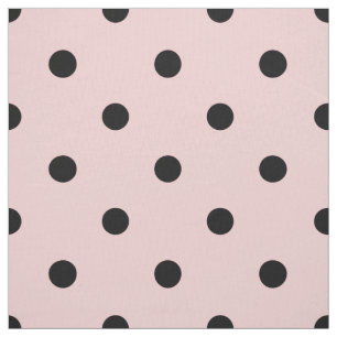 Pink black polka dot fabric