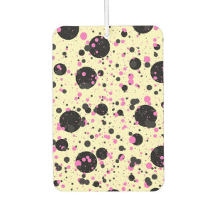 Pink & Black Polka Dot Glam Pattern Air Freshener