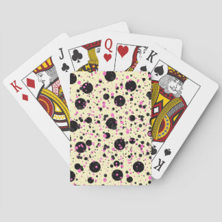 Pink & Black Polka Dot Glam Pattern Playing Cards
