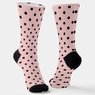Pink black polka dot socks